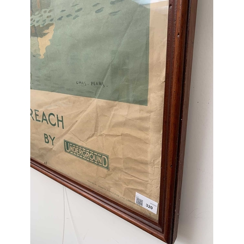320 - After Charles Pears, Barking Reach by Underground. An original London Underground transport poster, ... 