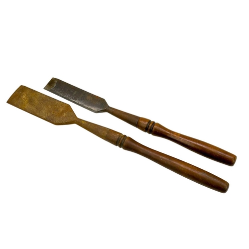 33 - A 19th century slick or framing chisel. Stamped I & I J White, 1837, Buffalo, NY, USA, with a turned... 