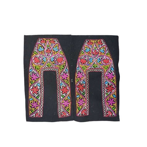 335 - An Ottoman embroidered child's waistcoat. Black felt with golden thread embroidered details handstit... 