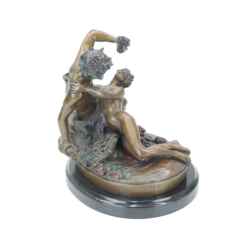 45 - After Claude MICHEL 'CLODION' (1738-1814). A 20th century painted bronze figure group, depicting Bac... 
