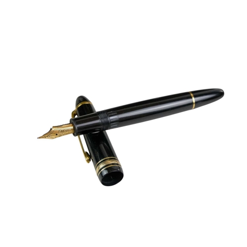 48 - A Mont Blanc Meisterstück No.146 fountain pen. With a 14k nib, together with three Burmese lacquer n... 