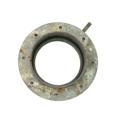 484 - A salvaged brass porthole. Diameter 29cm, no glass.
