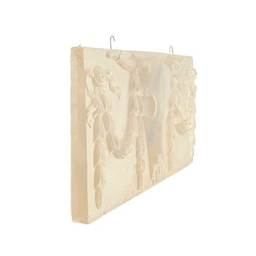 90 - Peter HONE (b.1941). A clear resin panel, cast with a long-horned bucranium flanked by swags. Height... 