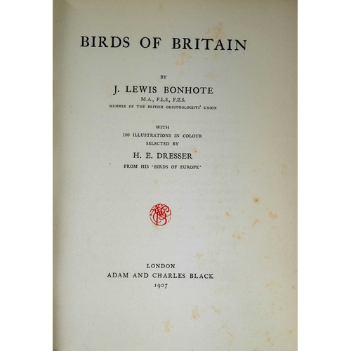 120 - (Birds) Five volumes A first edition copy, with original red cloth with gilt embossed title, Henry S... 