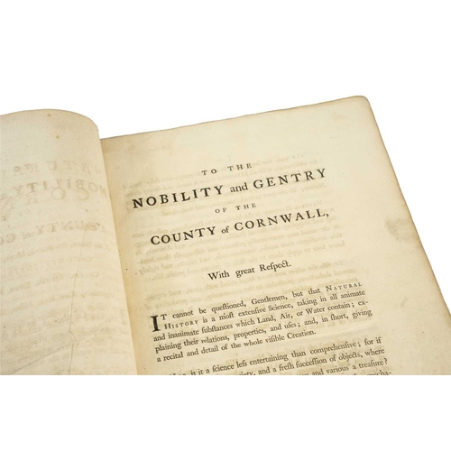 23 - (Cornwall) William Borlase The Natural History of Cornwall First edition, folio, contemporary mottle... 