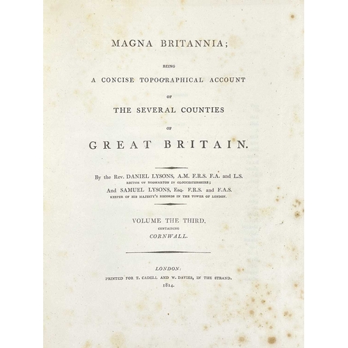 25 - (Cornwall) Lysons (Daniel & Samuel) Magna Britannia; Being a concise topographical account..., volum... 