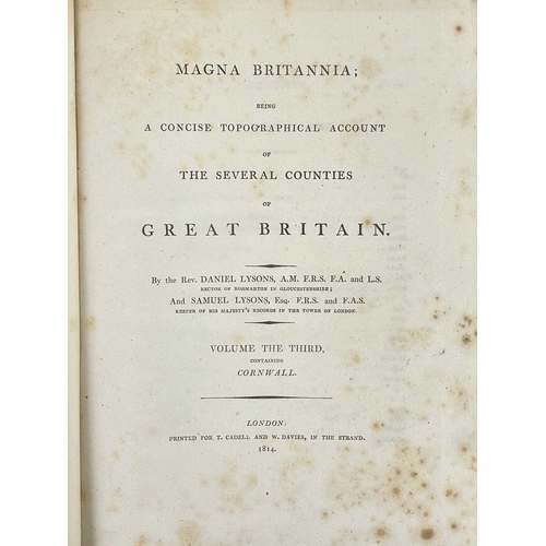 25 - (Cornwall) Lysons (Daniel & Samuel) Magna Britannia; Being a concise topographical account..., volum... 