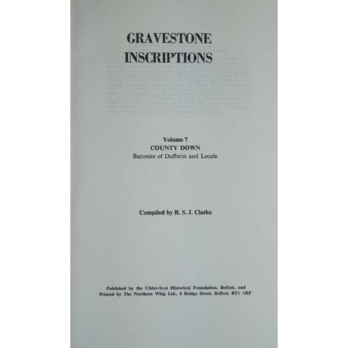 82 - (Gravestones) Twenty works Seven volumes of R. S. J. Clarke, 'Gravestone Inscriptions', Ulster-Scot ... 