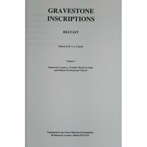 82 - (Gravestones) Twenty works Seven volumes of R. S. J. Clarke, 'Gravestone Inscriptions', Ulster-Scot ... 