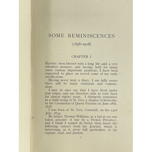 200 - (Cornwall Military) Four works Colonel H. W. Williams. 'Some Reminiscences (1838-1918),' presentatio... 