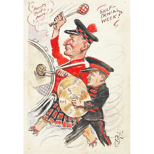 315 - (Early to mid 20th century Cartoons) Sixteen works Political and sporting, some copies, all ink on p... 