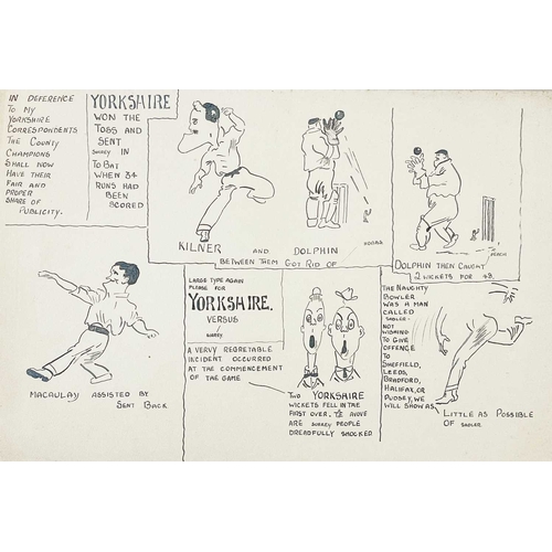 315 - (Early to mid 20th century Cartoons) Sixteen works Political and sporting, some copies, all ink on p... 