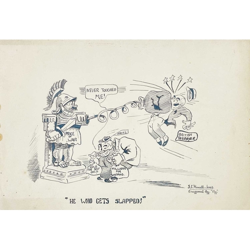 315 - (Early to mid 20th century Cartoons) Sixteen works Political and sporting, some copies, all ink on p... 