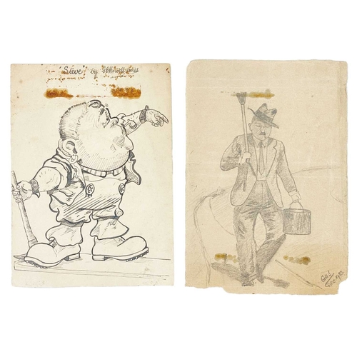 315 - (Early to mid 20th century Cartoons) Sixteen works Political and sporting, some copies, all ink on p... 