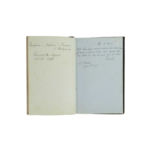376 - (A.L.S John Ruskin) A Victorian memorial album 12mo, bound in full black calf, with repoussé decorat... 