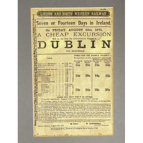412 - (Ephemera) 'Seven or Fourteen Days in Ireland. On Friday, August 25th, 1871, A Cheap Excursion....Du... 