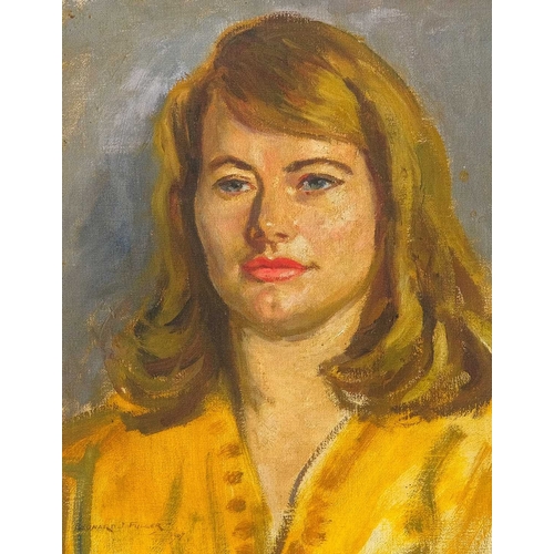 185 - § Leonard John FULLER (1891-1973) Female Portrait Oil on board, signed, 44 x 34cm, 58 x 48cm framed.