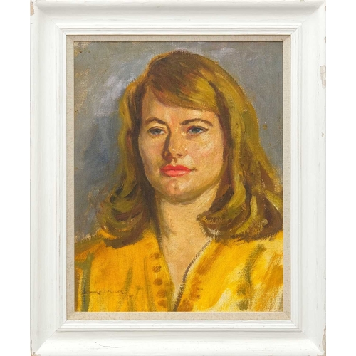 185 - § Leonard John FULLER (1891-1973) Female Portrait Oil on board, signed, 44 x 34cm, 58 x 48cm framed.