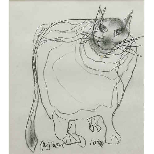 189 - § Julian DYSON (1936-2003) Betty and The Cat (1998) Charcoal on paper, signed, inscribed and dated '... 