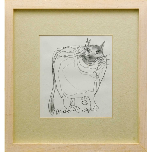 189 - § Julian DYSON (1936-2003) Betty and The Cat (1998) Charcoal on paper, signed, inscribed and dated '... 