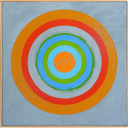 192 - § Ray HOPLEY (1948) Beacon (2021) Oil on canvas, signed, titled and dated verso, 40cm x 40cm, framed... 