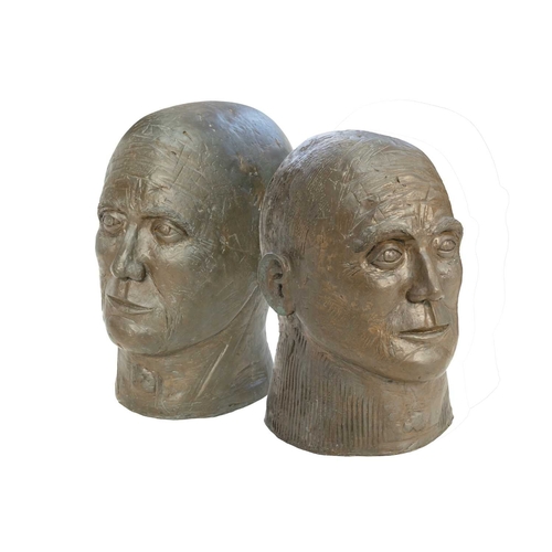 198 - § Ray HOPLEY (1948) Large Head I Bronze resin, artist's label to base, exhibited in 'Heads, Hands an... 