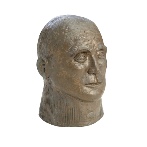 198 - § Ray HOPLEY (1948) Large Head I Bronze resin, artist's label to base, exhibited in 'Heads, Hands an... 