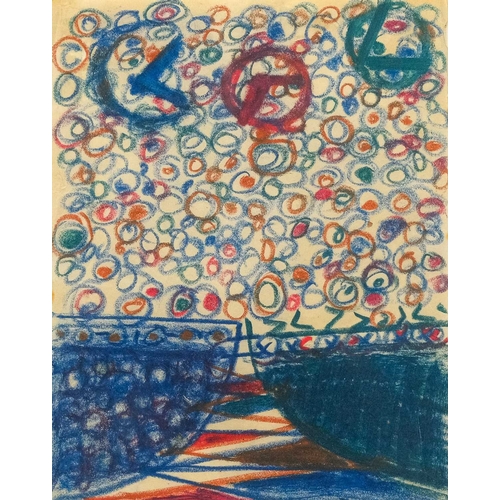 206 - § Terry FROST (1915-2003) Untitled (Study of Chevrons) c.1960s Crayon on paper, signed to verso, 28 ... 
