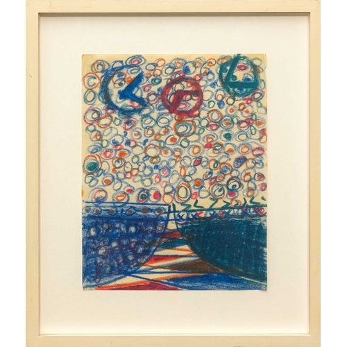206 - § Terry FROST (1915-2003) Untitled (Study of Chevrons) c.1960s Crayon on paper, signed to verso, 28 ... 