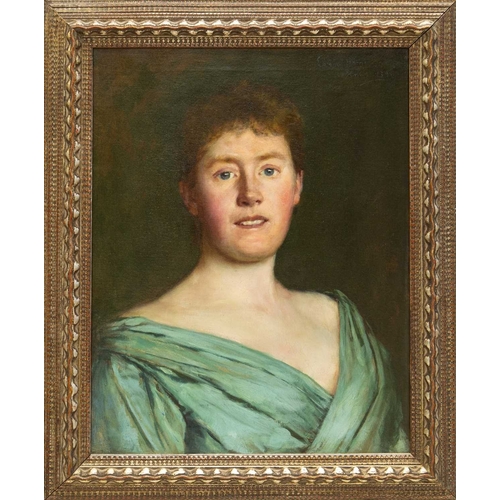 214 - Edwin HARRIS (1855-1906) Portrait of a Lady Oil on canvas, signed and dated 'Xmas 1894', 49 x 39cm, ... 