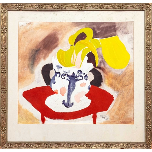 218 - § Tony GILES (1925-1994) Aspidistra, 1973 Gouache, signed, inscribed and dated '73, The Orion Galler... 