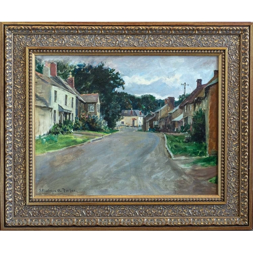 251 - Stanhope Alexander FORBES (1857-1947) A View of Sir Walter Raleigh's House, Mitchell Oil on canvas, ... 