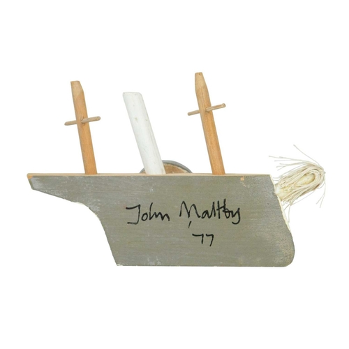 252 - § John MALTBY (1936-2020) 12345 Painted wooden construction, signed and dated '77 to verso, height 1... 