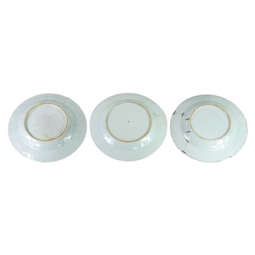 313 - Six Chinese blue and white plates and dishes. 18th and 19th century, diameter 24cm and smaller, toge... 