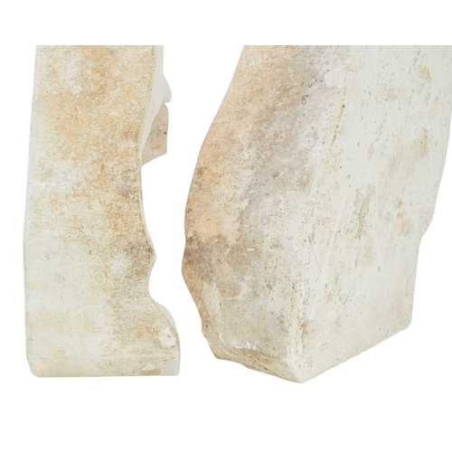 189 - A plaster mould for a pottery sitting cat. Formed in two sections, each piece numbered 1858, height ... 