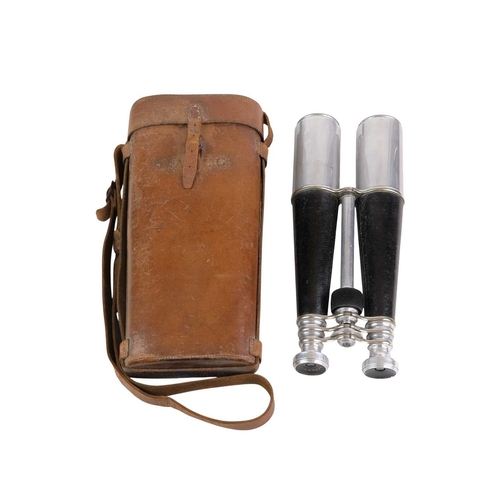 203 - A pair of Ross, London aluminium and leather marine binoculars. Early 20th century, numbered 3 1496,... 