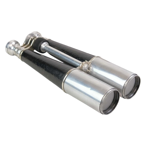 203 - A pair of Ross, London aluminium and leather marine binoculars. Early 20th century, numbered 3 1496,... 