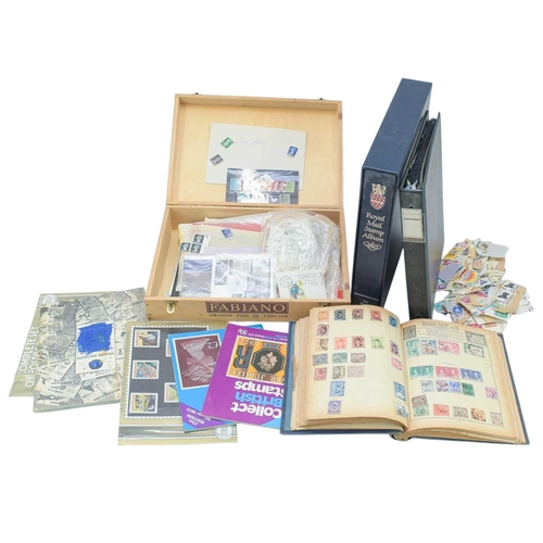 232 - GB & World Stamps Including GB Face. A box containing stamps in albums and loose. Including GB 1971-... 