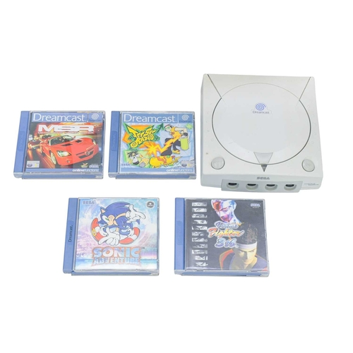241 - SEGA consoles and games. SEGA Dreamcast console and four games; 'Sonic Adventure', 'Jetset Radio', '... 