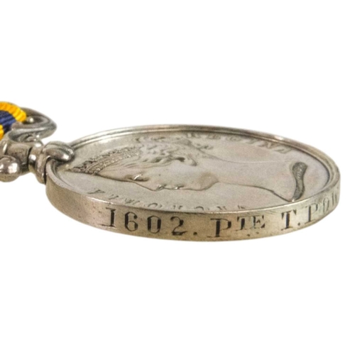 274 - A South Africa Medal 1877-1879, with 1879 clasp. Awarded to 1602, Pte T. Powell 1-24th foot, (Privat... 