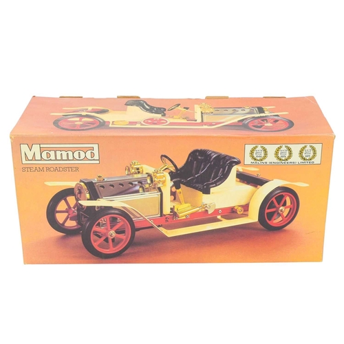 278 - A Mamod Steam Roadster, boxed. SA1, in cream with red trim, with original box.