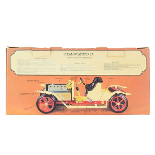 278 - A Mamod Steam Roadster, boxed. SA1, in cream with red trim, with original box.