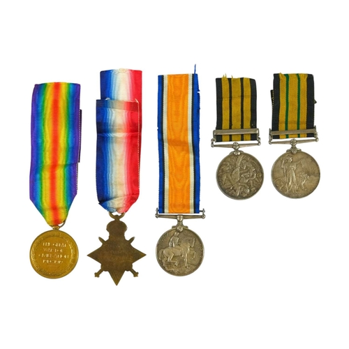 292 - A group of five medals awarded to P.O. John Penrose R.N. Consisting of East & West Africa medal, wit... 