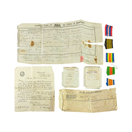 292 - A group of five medals awarded to P.O. John Penrose R.N. Consisting of East & West Africa medal, wit... 