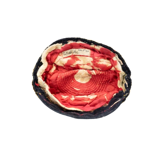 297 - A plush velvet rugby sports cap. Dated 1922-23, with bullion tassel, crest and trim, named G.R.Wilso... 