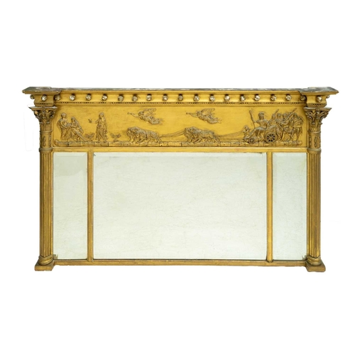758 - A Venetian cartouche shape wall mirror. 19th century, the mirrored plates of the surround with etche... 