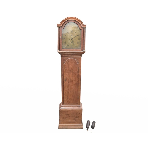 766 - An oak eight day longcase clock. The arched brass dial signed Rd Taylor, Reading, with subsidiary ca... 