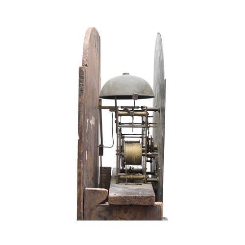 766 - An oak eight day longcase clock. The arched brass dial signed Rd Taylor, Reading, with subsidiary ca... 