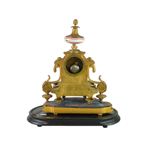 772 - A French 19th century gilt metal and porcelain mantel clock. The movement stamped Brevette and C.J. ... 