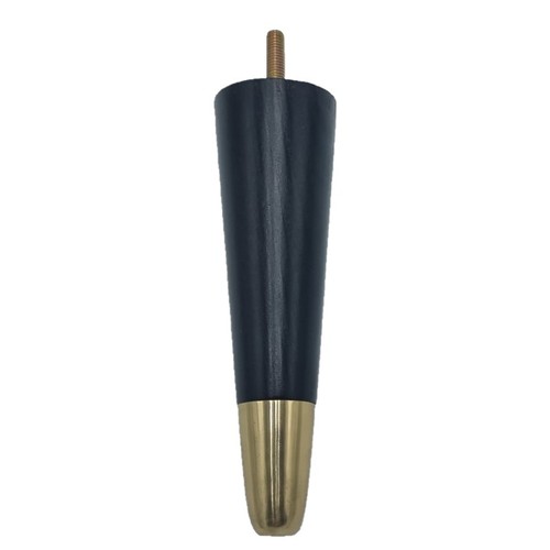 283 - 100 BRASS SLIPPER CUP ROUND LEGS IN BLACK, 170MM H, 50MM D, M8 FIX